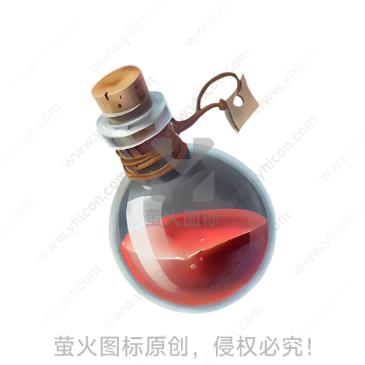 卡通风格玻璃瓶红色液体道具