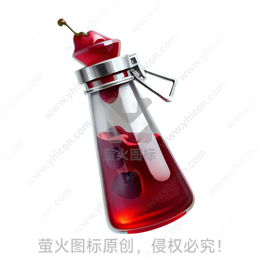 红色锥形风格玻璃材质樱桃瓶盖玻璃瓶
