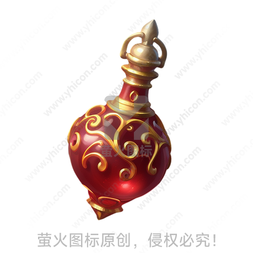 卡通风格红色金色宝瓶