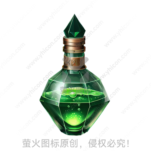奇幻风格绿色魔法药水瓶
