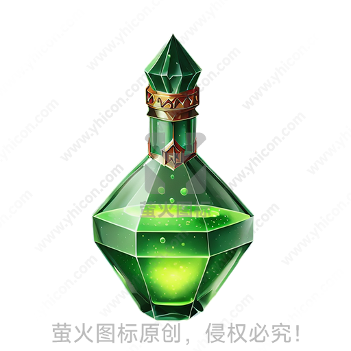宝石风格绿色药水瓶