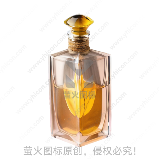简约风格透明方形金色瓶盖绳结装饰香水瓶
