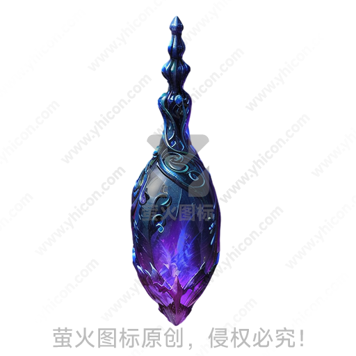 神秘风格蓝色紫色流线型魔法瓶