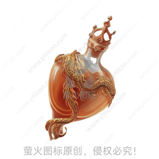奇幻风格金色心形皇冠龙道具