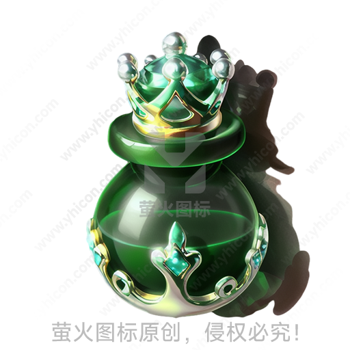 皇冠风格绿色金属容器