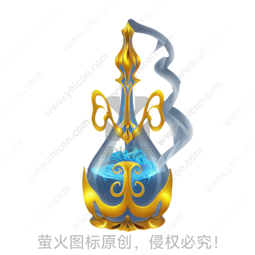 卡通风格金色装饰蓝色瓶身魔法瓶