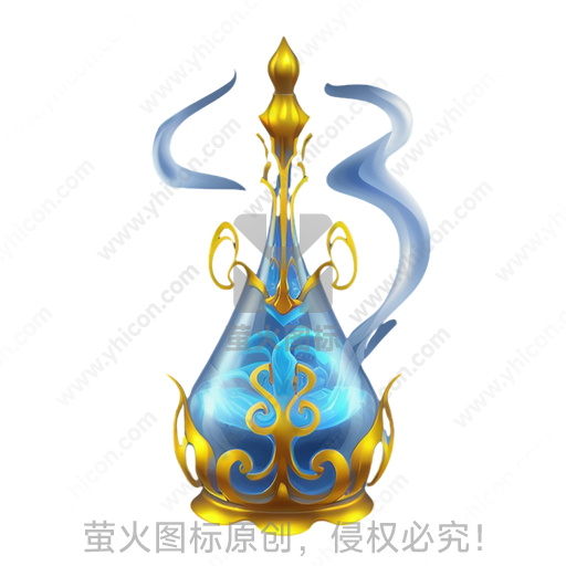 奇幻风格蓝色金色流线型宝瓶