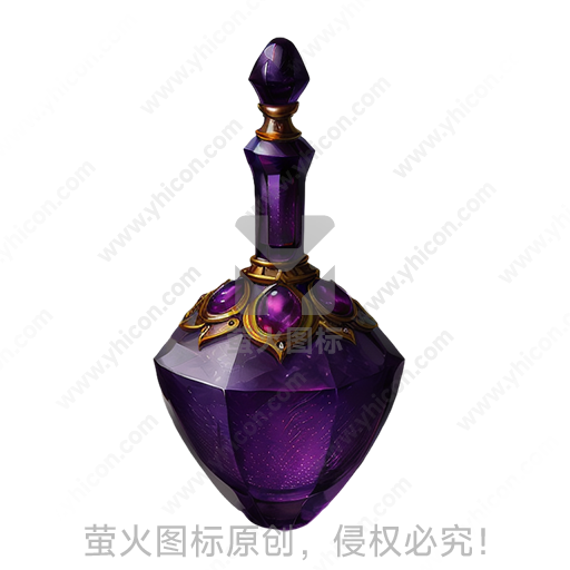华丽风格紫色魔法药水瓶