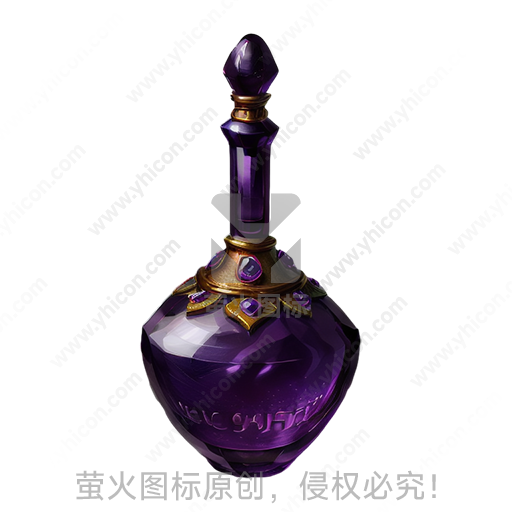 华丽风格宝石镶嵌紫色香水瓶