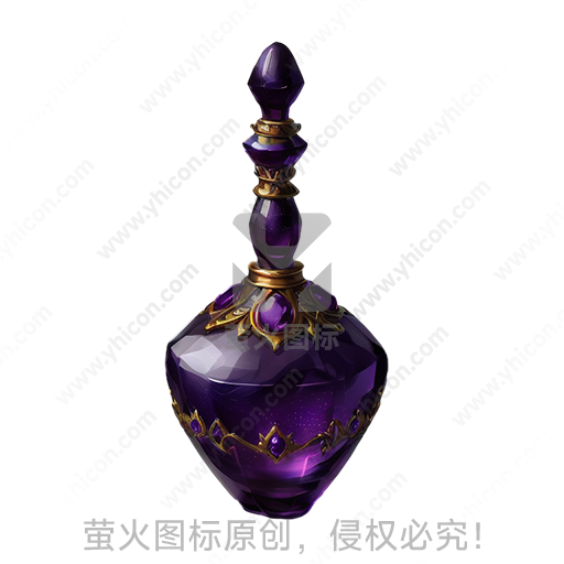 华丽风格紫色香水瓶