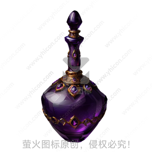 华丽风格宝石装饰紫色瓶状物品