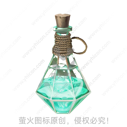 卡通风格玻璃瓶、木塞、绳索材质
