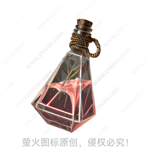 卡通风格玻璃瓶、绳索、星形物体