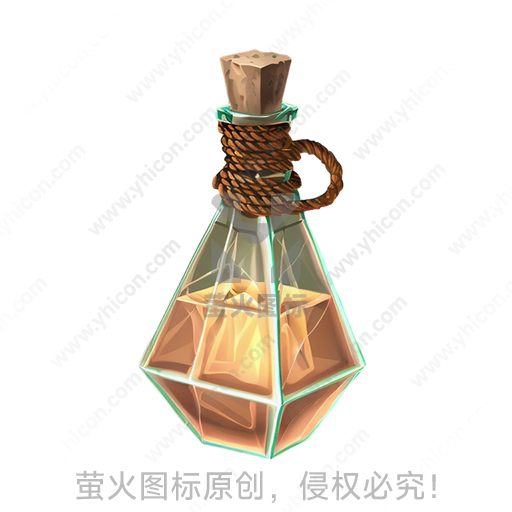 卡通风格玻璃、木塞、绳索材质
