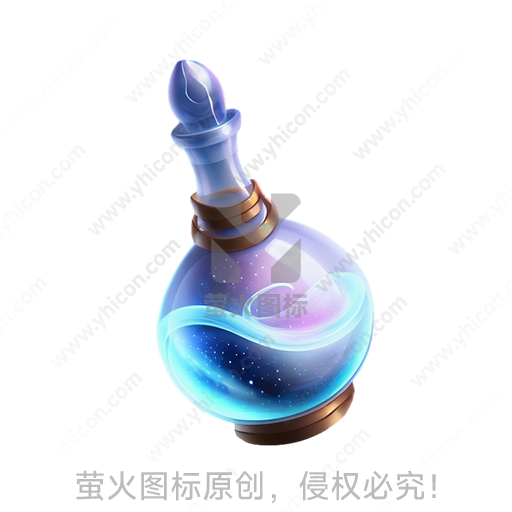 卡通风格玻璃瓶装液体道具