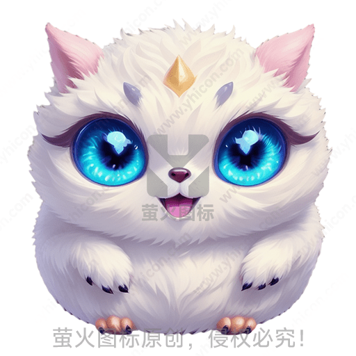 白色长毛小猫，拥有大蓝眼和粉色项链