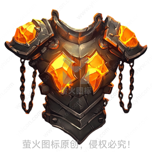 黑橙配色带火焰特效的铠甲