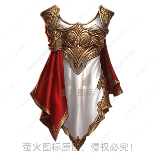 金白配色配红披风的铠甲
