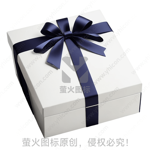 白色盒子，蓝色丝带，精美包装