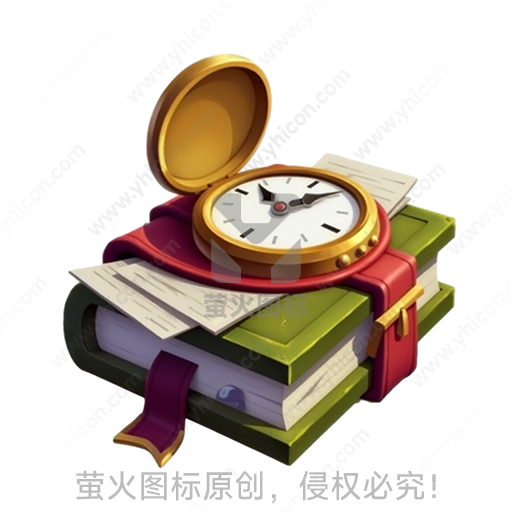 叠在一起的多本书上面放着口袋钟