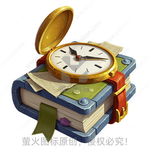 金色怀表放在一叠书上