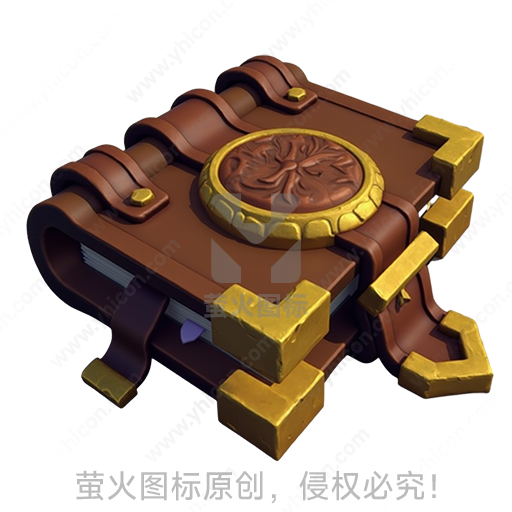 这是一张古老风格的书本，封面装饰有金属