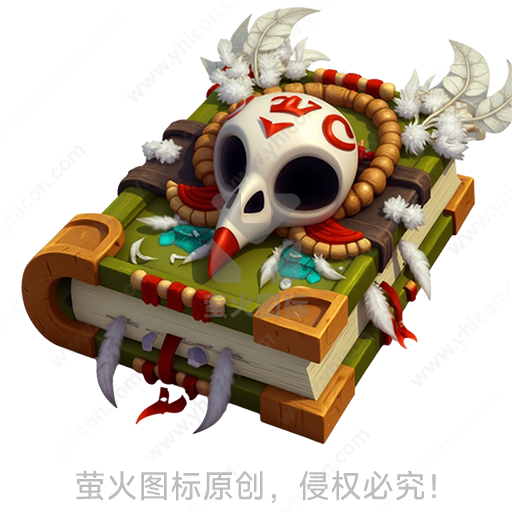 颜色丰富的图腾面具，装饰羽毛和珠子