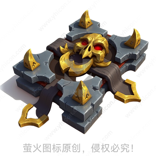 灰色和金色的骷髅头形状吊坠