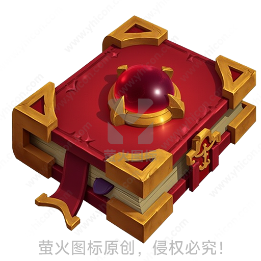 红色带宝石的古老书本
