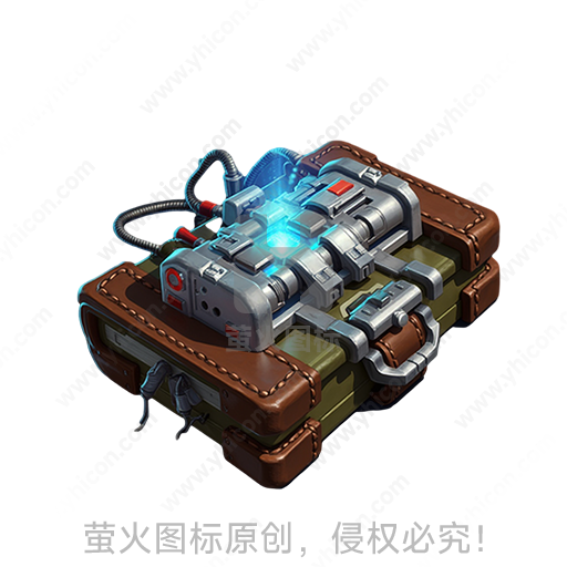 带蓝色灯光的复杂机械箱子