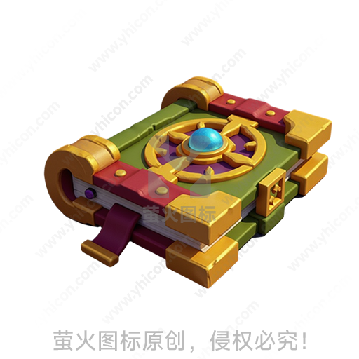 金色边框配紫色封面的神秘书本