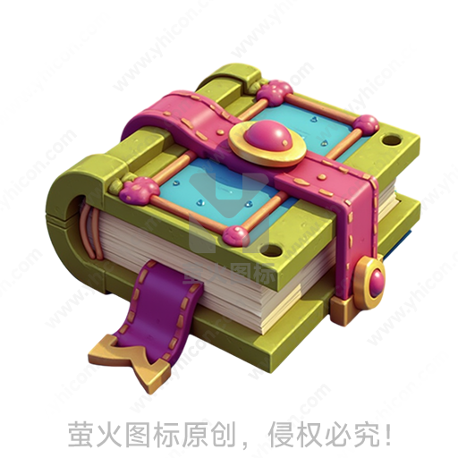 彩色奇幻风格的机械书本