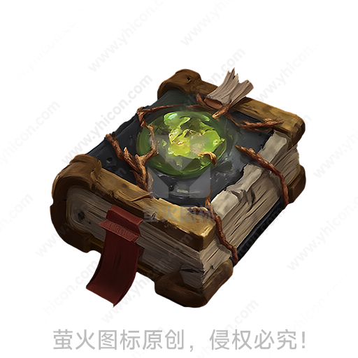 神秘的古老书籍，中间镶嵌宝石