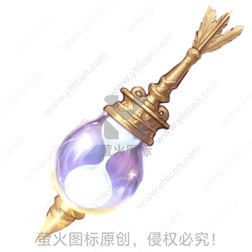 金色细节的透明紫色魔法瓶