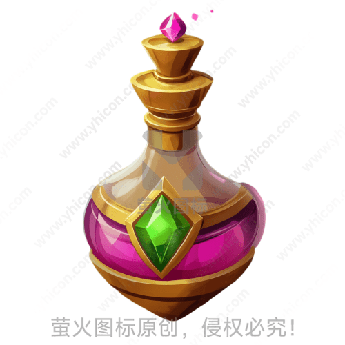 精美的带宝石药瓶，色彩鲜艳