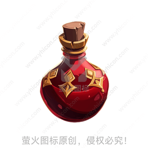 红色液体，装在装饰精美的瓶中