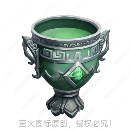 绿色宝石镶嵌的古典风格魔法杯