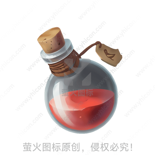 一个灰色背景下，有一个装有红液体的玻璃瓶，瓶口用软木塞封闭