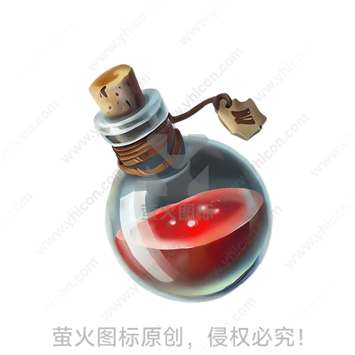 瓶内红色液体，带有标签