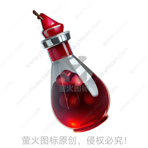 红色液体和樱桃的透明玻璃瓶