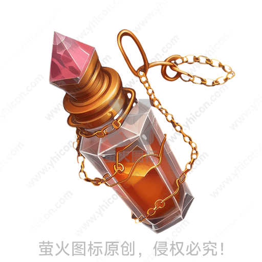 玻璃瓶身携带粉红色宝石和金色项链