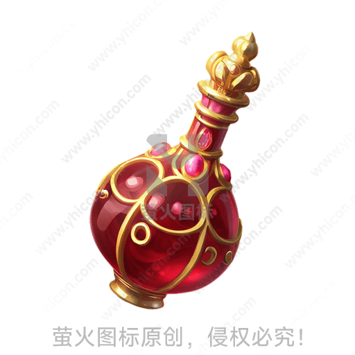 红色和金色装饰的华丽瓶子