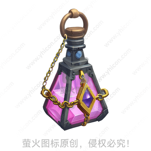 粉红色宝石悬挂的神秘灯笼