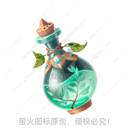 绿瓶内有植物，外饰绿叶