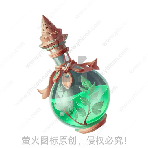 绿瓶内有植物，外饰绿叶