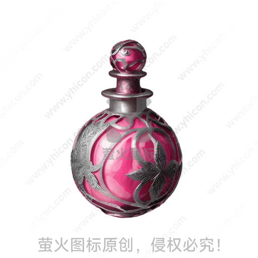 粉瓶配银色枝叶状装饰