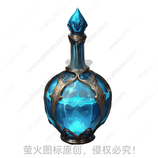 神秘蓝色液体包含的精致瓶子