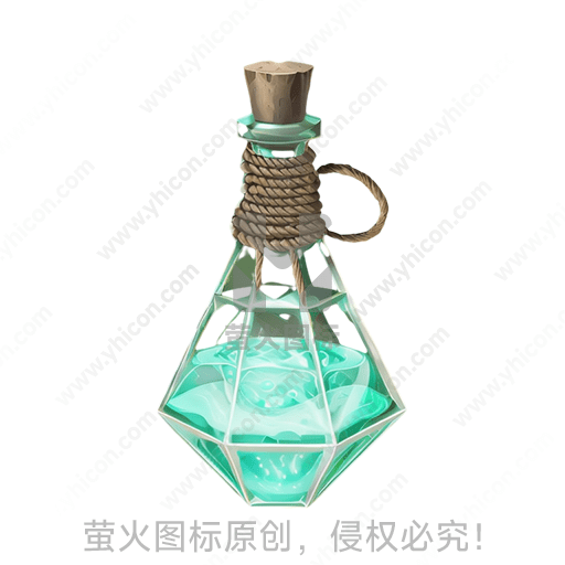 多边形玻璃瓶内装有神秘绿色液体