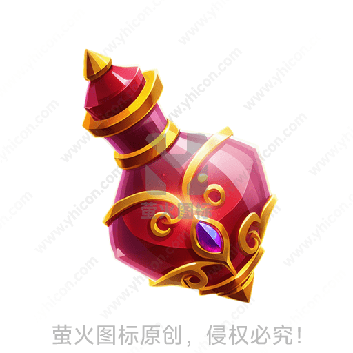 红瓶配金色花纹及紫宝石