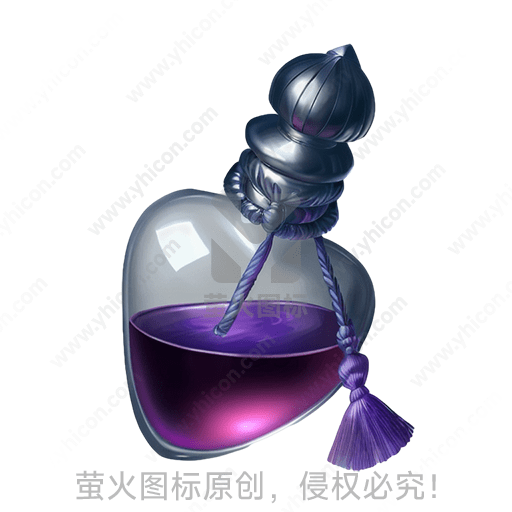 心形容器中装有紫色液体，上面覆盖着灰色盖子